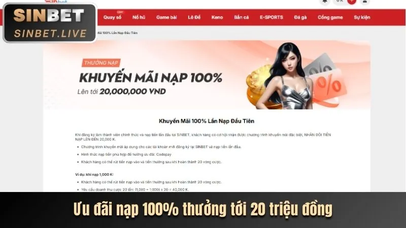 Thưởng nạp tiền hàng ngày 98win